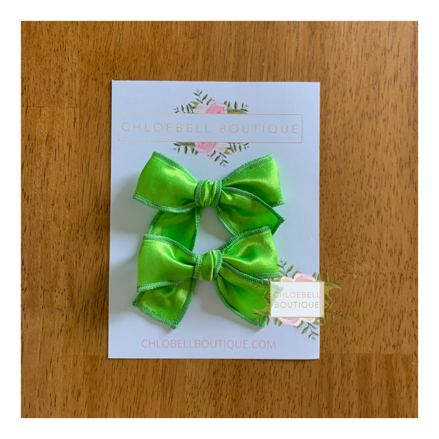 Neon Green Pigtail Bows