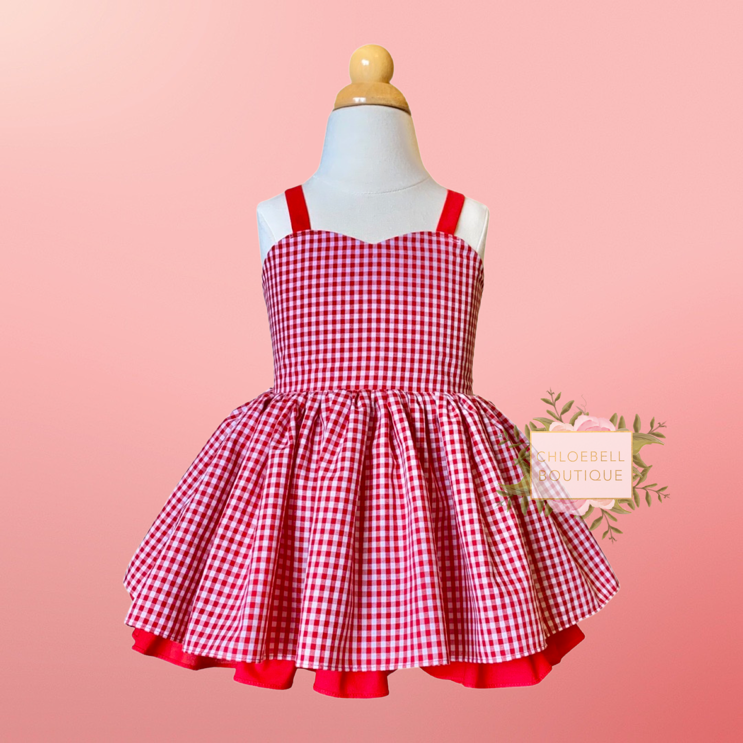 Strawberry/Gingham Reversible Dress