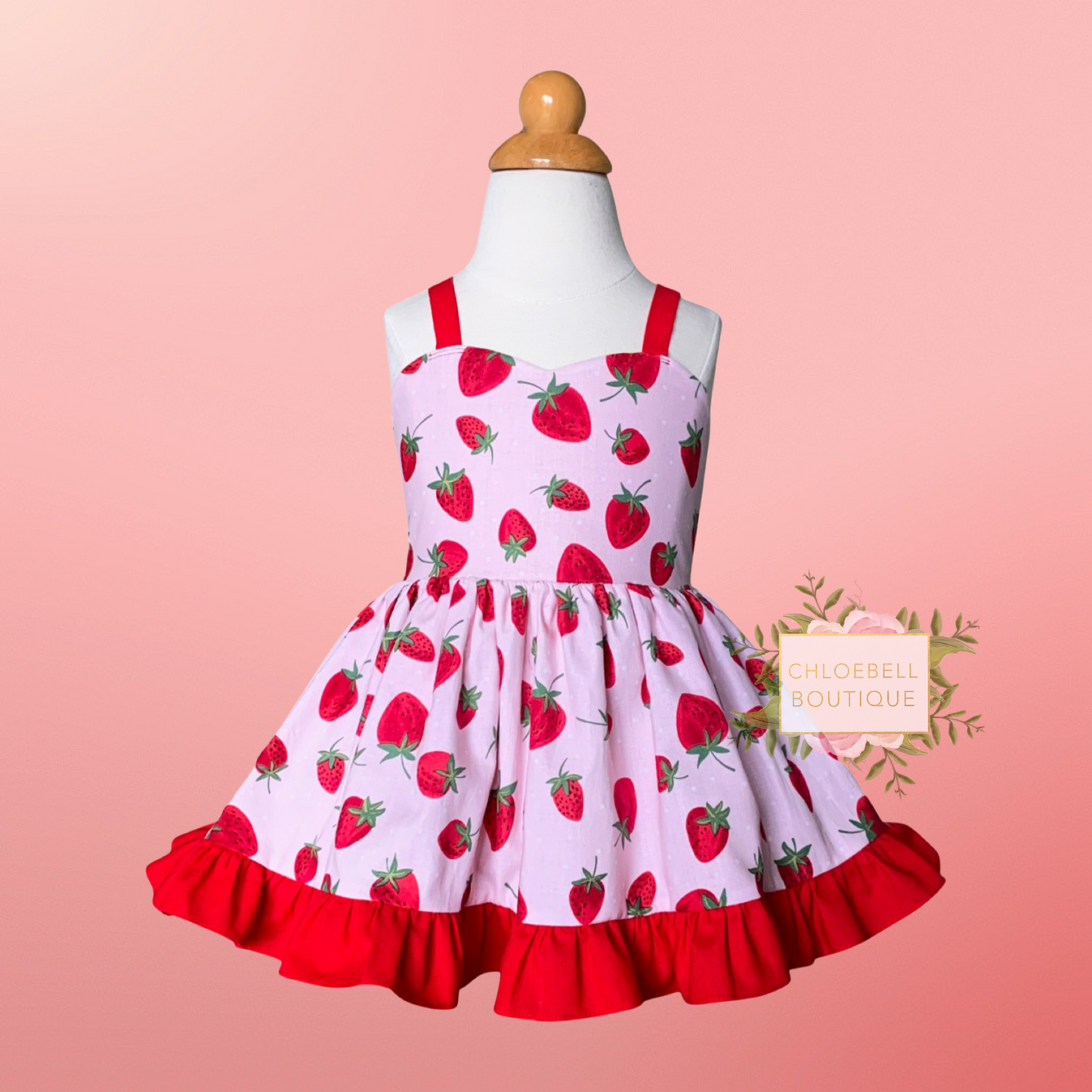 Strawberry/Gingham Reversible Dress